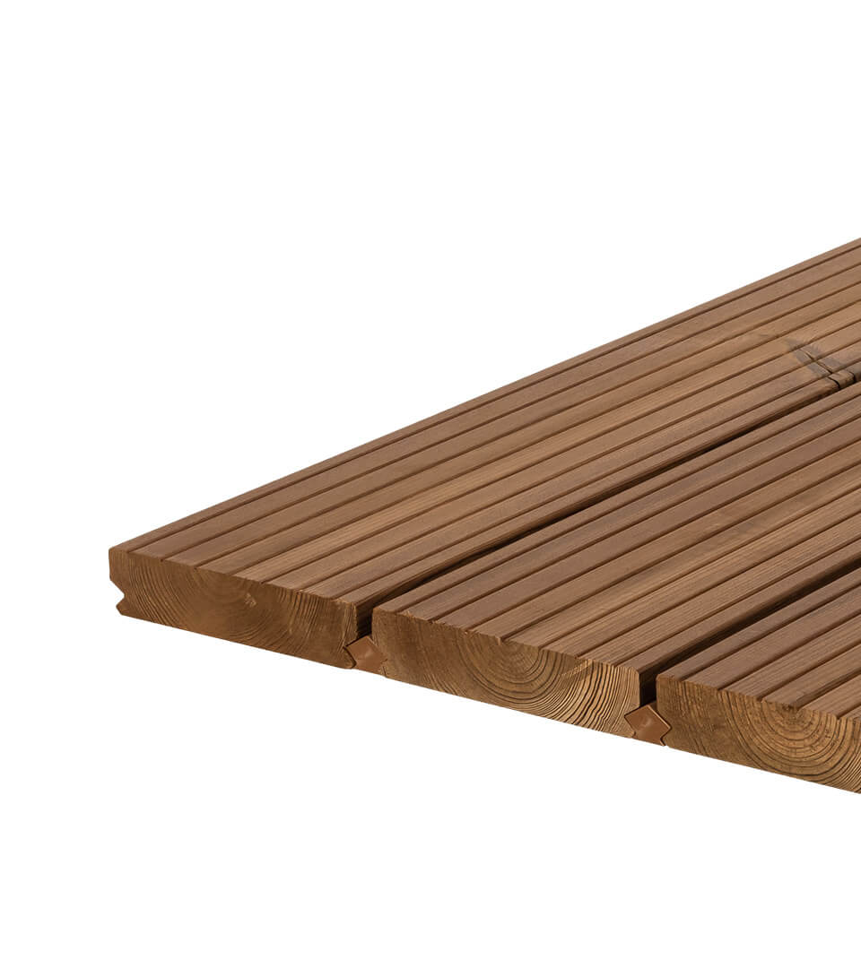 Lämpökäsitelty mänty terassilauta Profix 2 26X92 mm uritettu B-laatu - Image 2