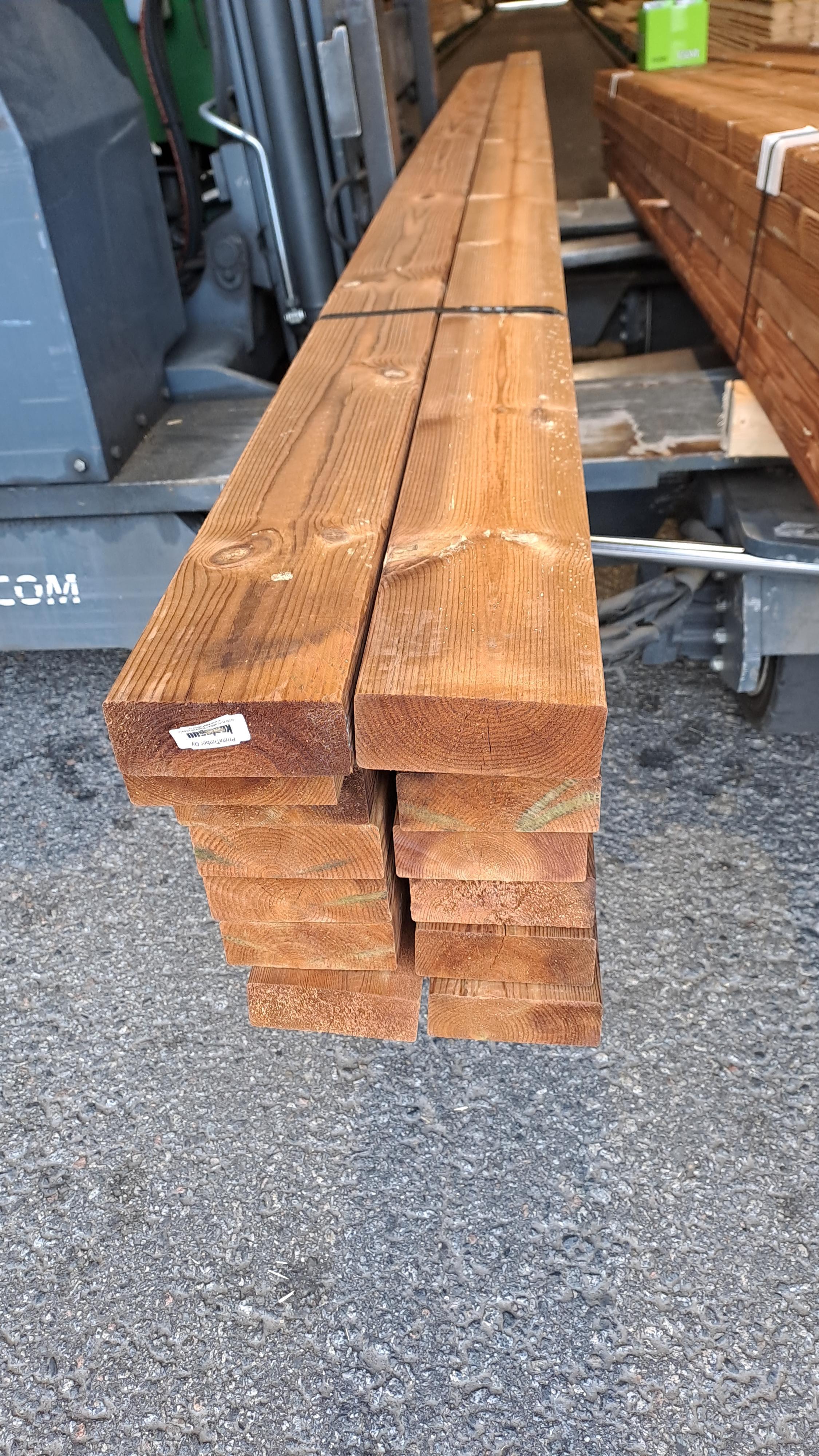 Erä kestopuu mitallistettu ruskea 48X123 mm 2-laatu
