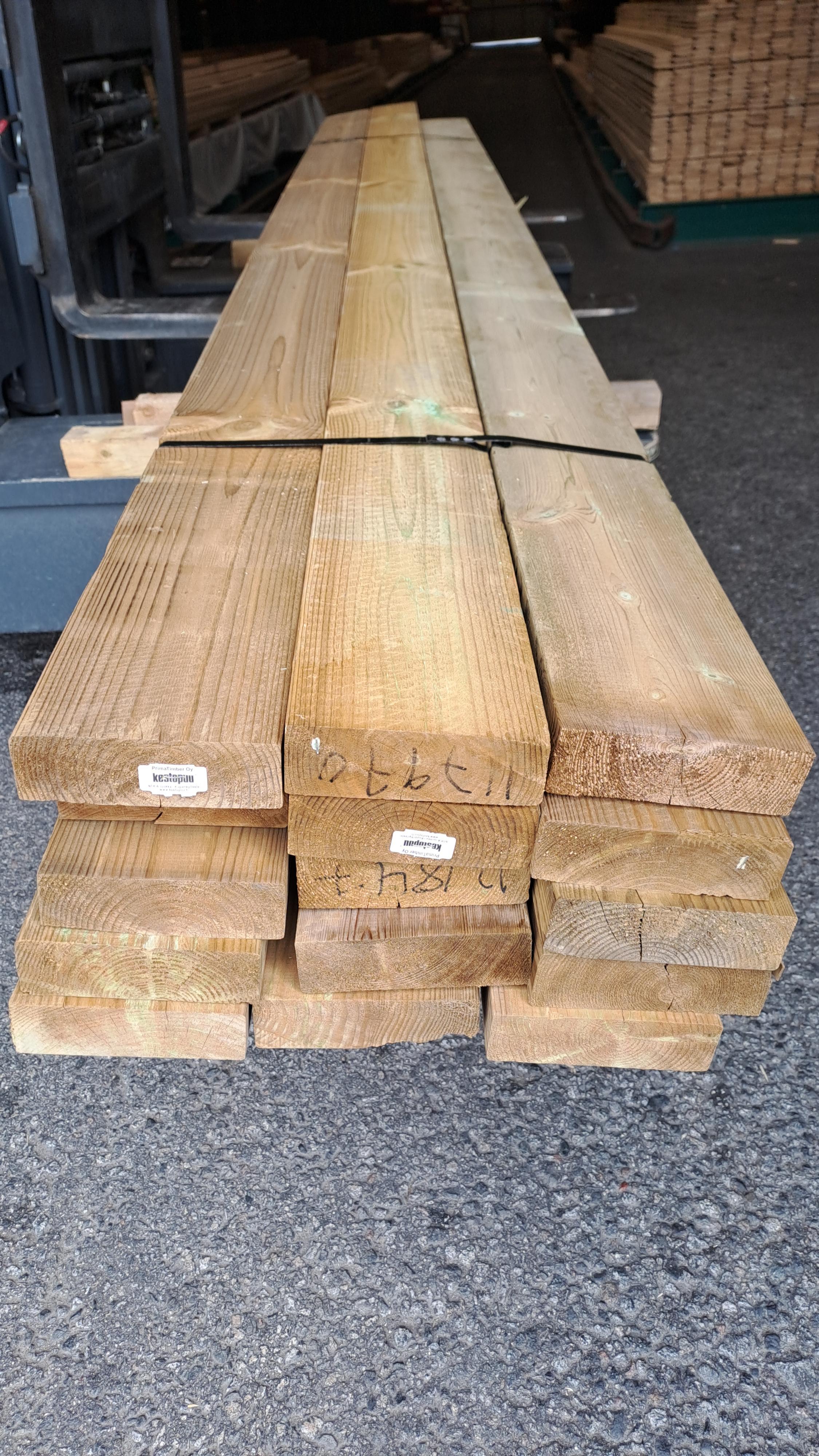 Erä kestopuu mitallistettu vihreä 48X148 mm 2-laatu