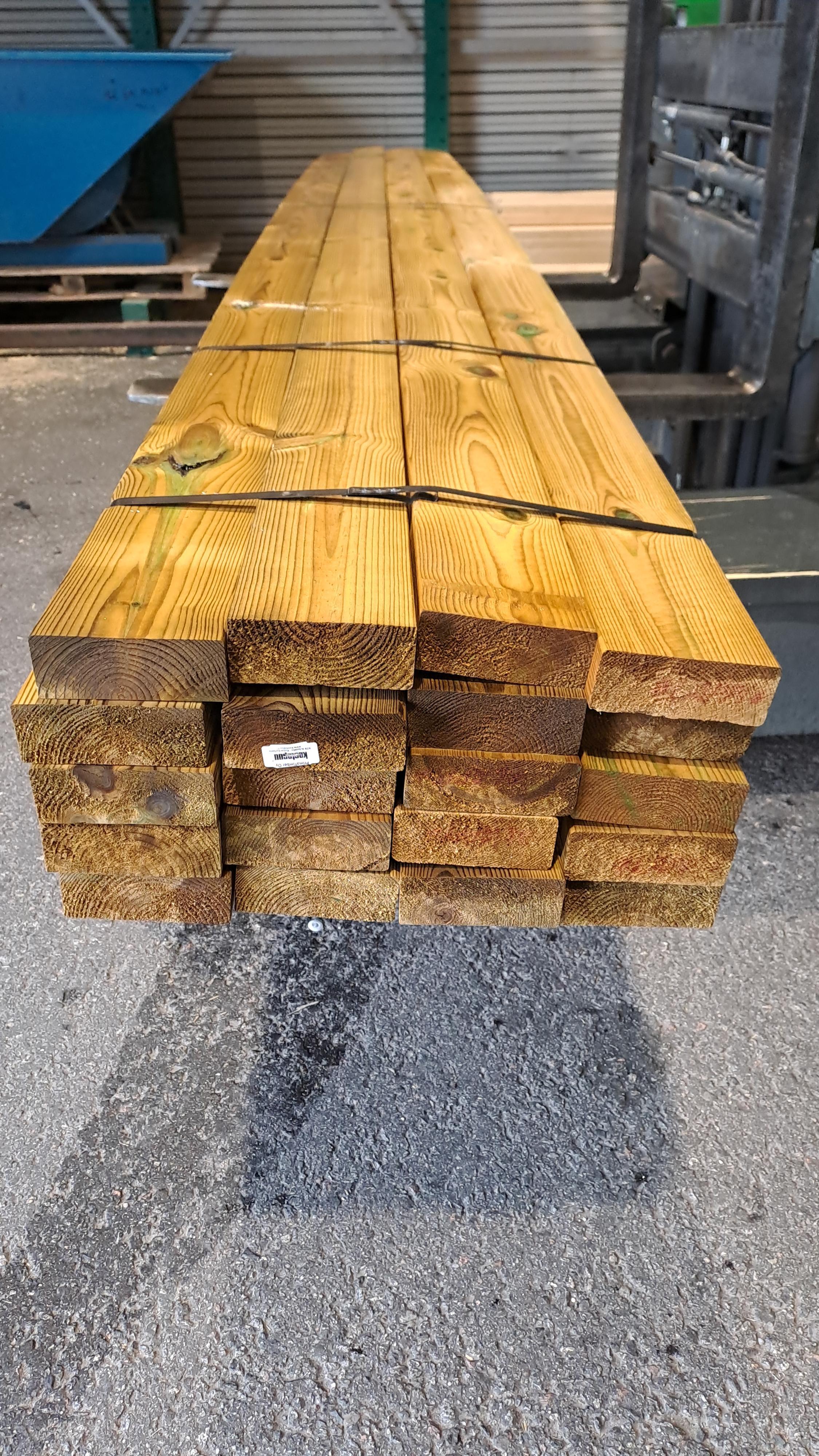 Erä kestopuu mitallistettu vihreä 48X123 mm 2-laatu